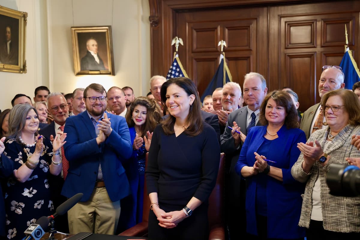 With colleagues at the State House